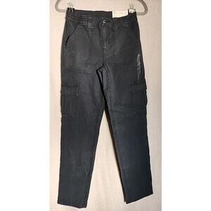 American Eagle Corduroy 90's Straight Leg Black Mid-Rise Stretch Size 0 New